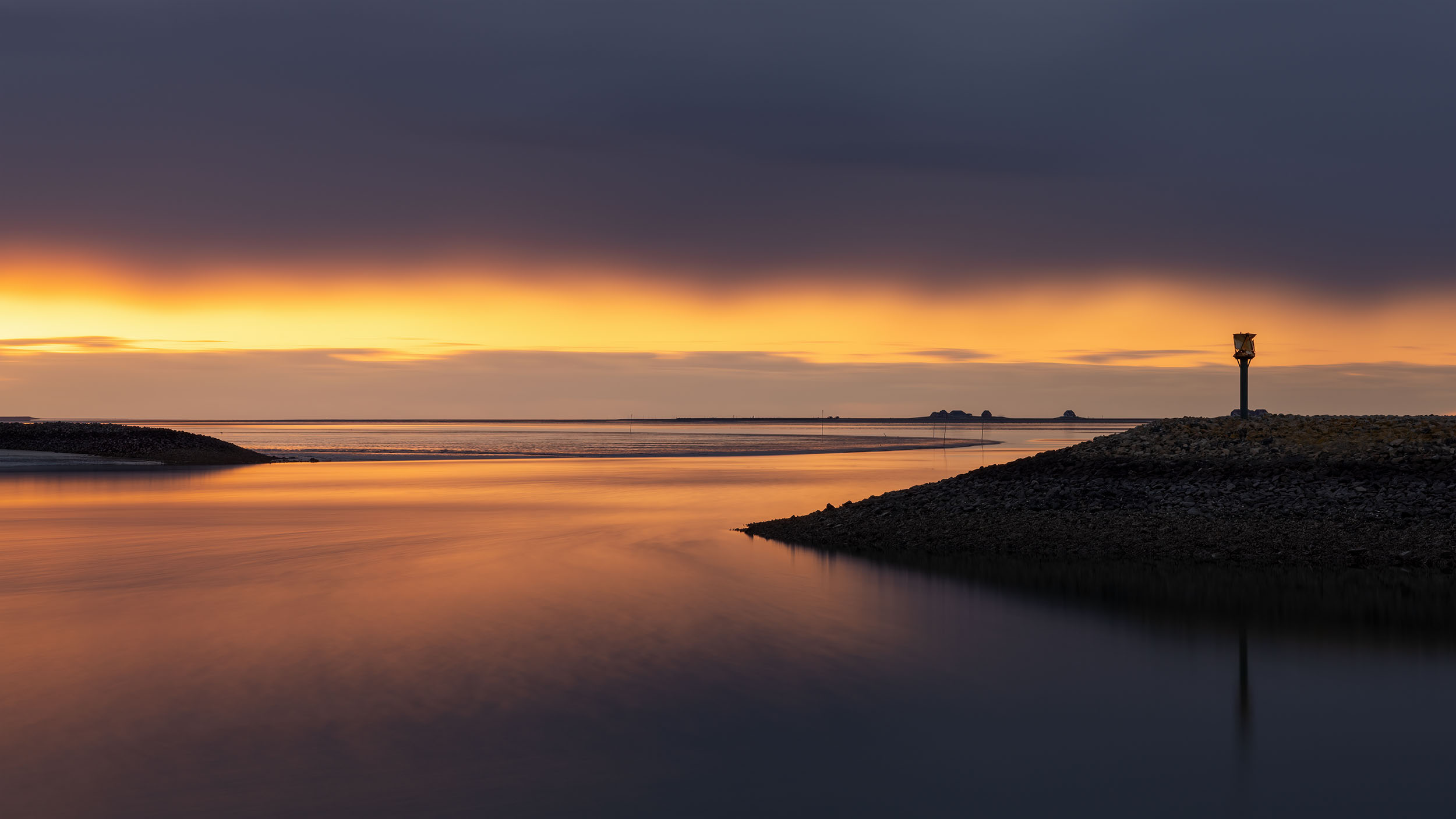 © Heidrun Reckert: Sonnenuntergang am Holmer Siel auf Nordstrand