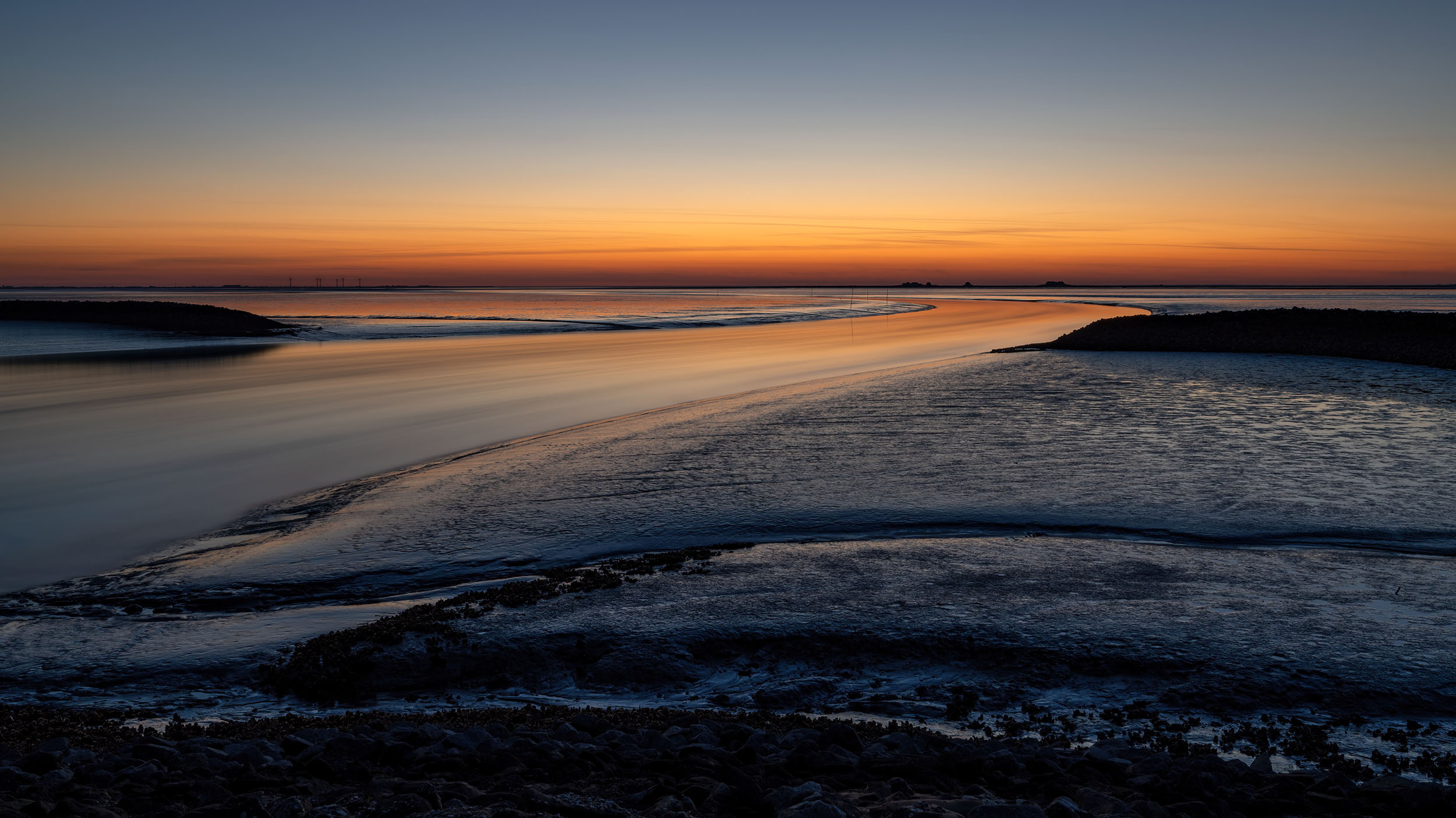 © Heidrun Reckert: Sonnenuntergang am Holmer Siel