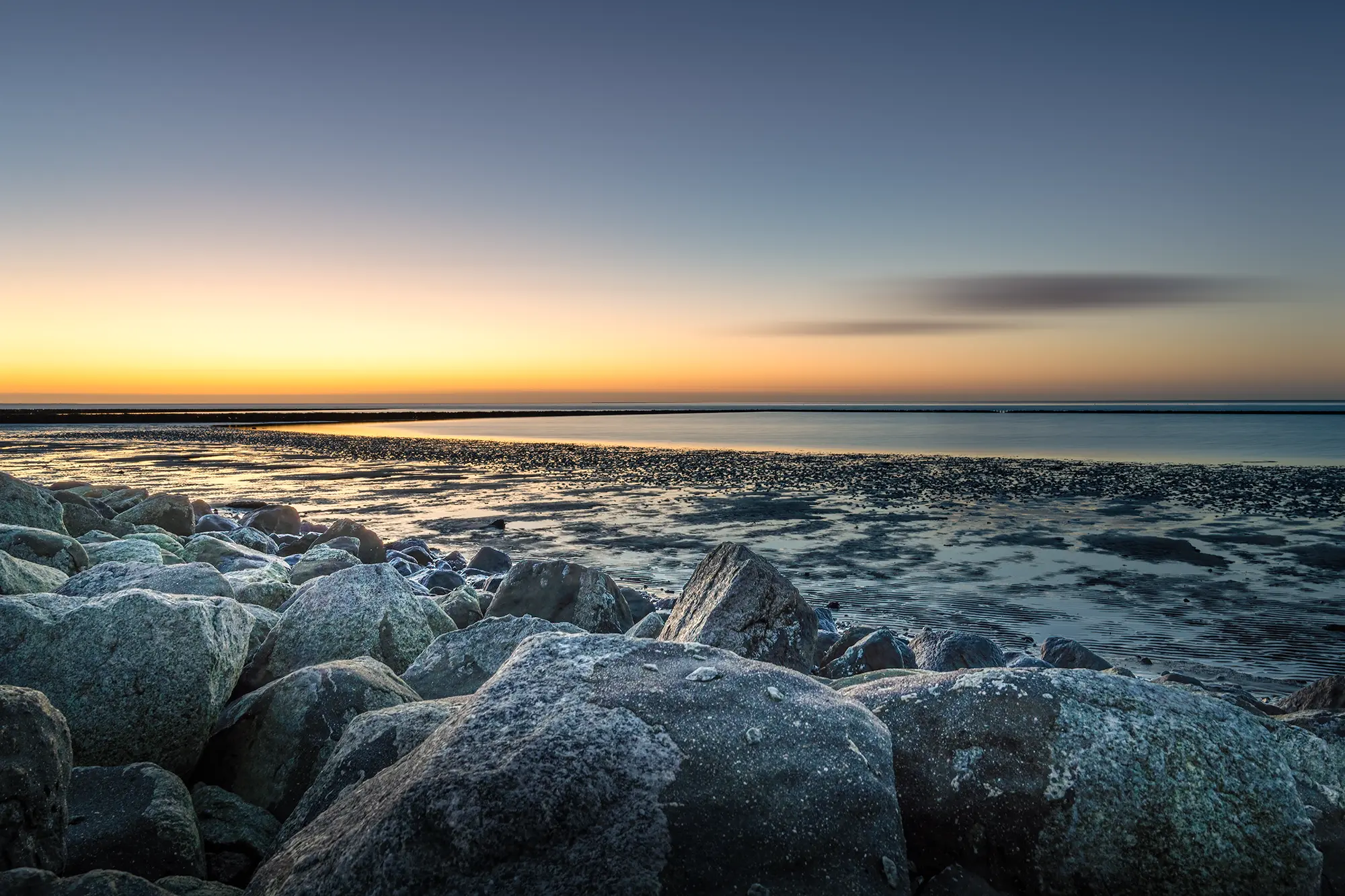 Insel Nordstrand, Abendstimmung mit Sonnenuntergang